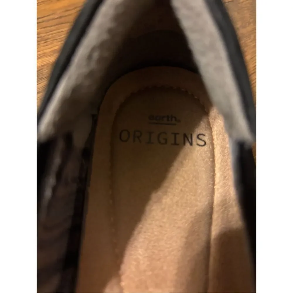 Earth origins black stretch fable suede flat 9